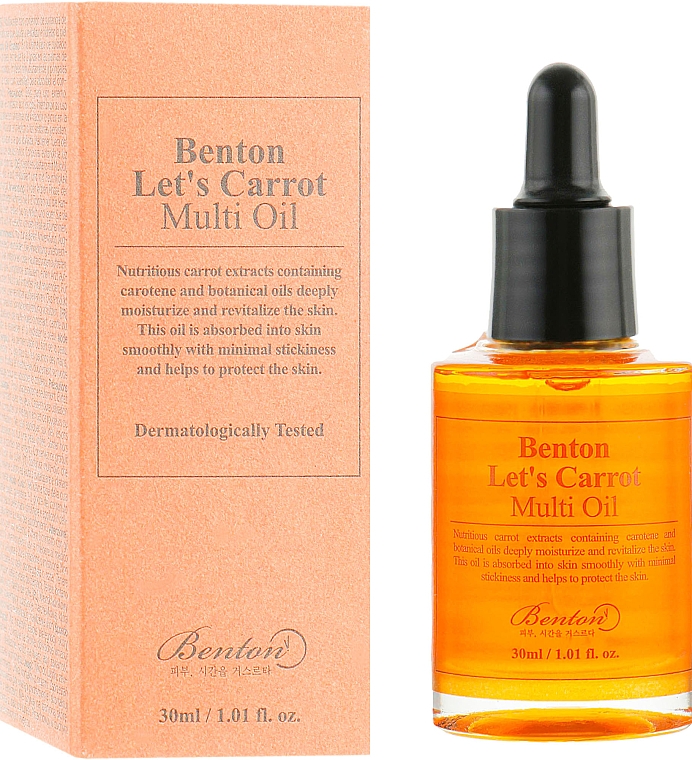 Nährendes und feuchtigkeitsspendendes Gesichtsöl mit Karottensamenöl - Benton Let’s Carrot Multi Oil — Bild N1