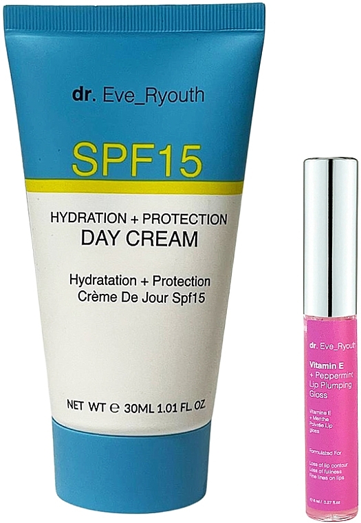 Gesichtspflegeset - Dr. Eve_Ryouth SPF & Hydralip Care Set (Tagescreme 30ml + Lippenlotion 8ml) — Bild N1