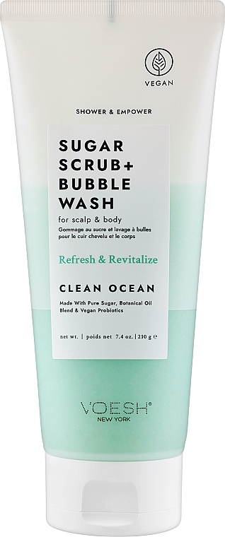 Zuckerpeeling für Kopfhaut und Körper Pure Ocean - Voesh Sugar Scrub+Bubble Wash Clean Ocean — Bild N1