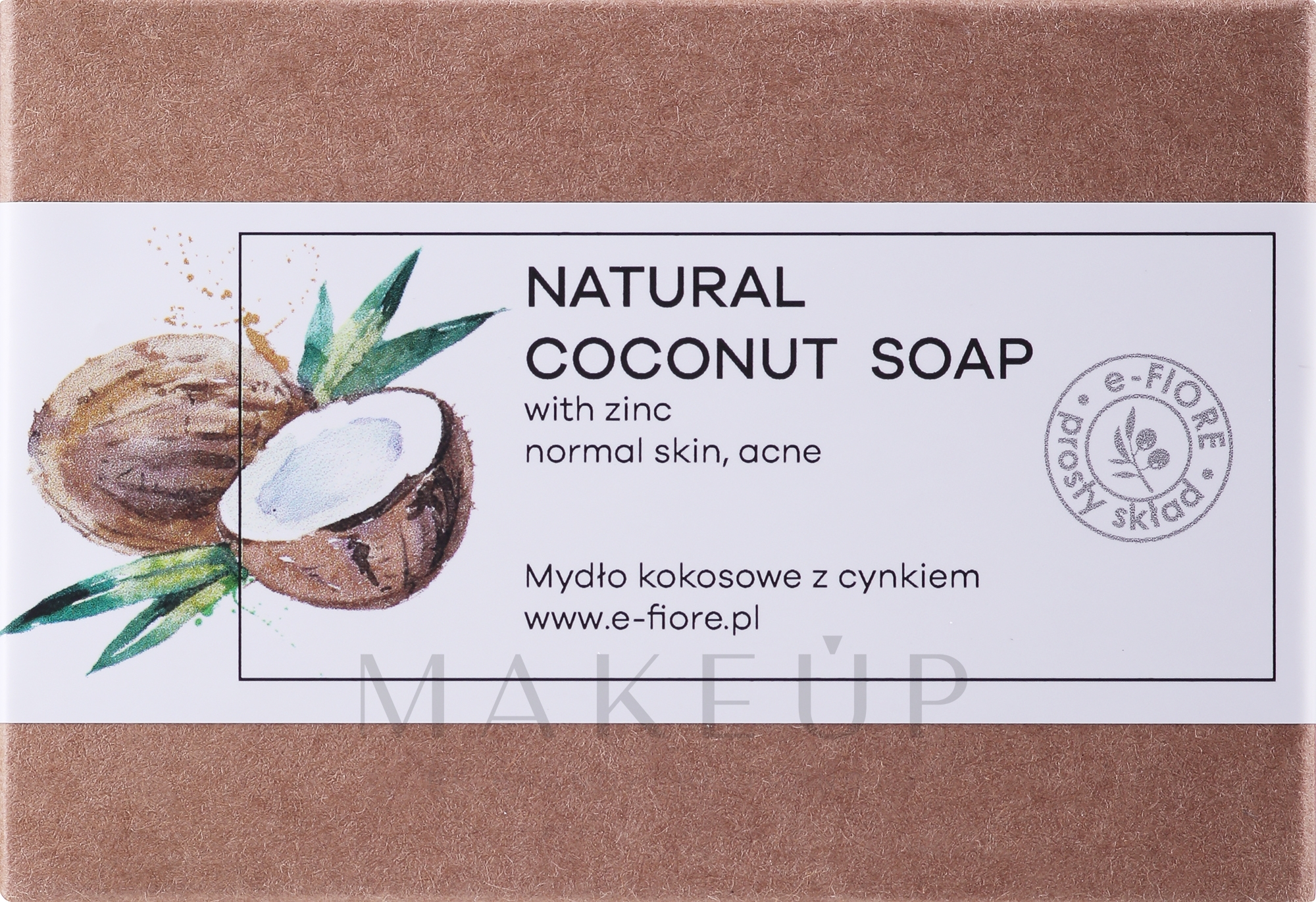Handgemachte Naturseife mit Zink und Kokosöl - E-Fiore Natural Zinc Soap With Coconut Oil — Bild 100 g