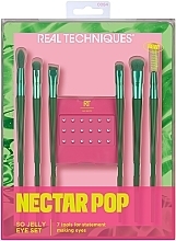 Düfte, Parfümerie und Kosmetik Make-up Pinselset - Real Techniques Nectar Pop So Jelly Eye Set (Pinsel 6 St. + Strasssteine 18 St.)