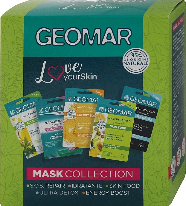 Gesichtspflegeset - Geomar Set Mask Collection Love Your Skin (Gesichtsmaske 5 St.)  — Bild N1