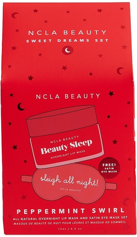 Lippenpflegeset - NCLA Beauty Sweet Dreams Peppermint Swirl Lip Mask Gift Set (Lippenmaske 15ml + Schlafmaske 1 St.) — Bild N1