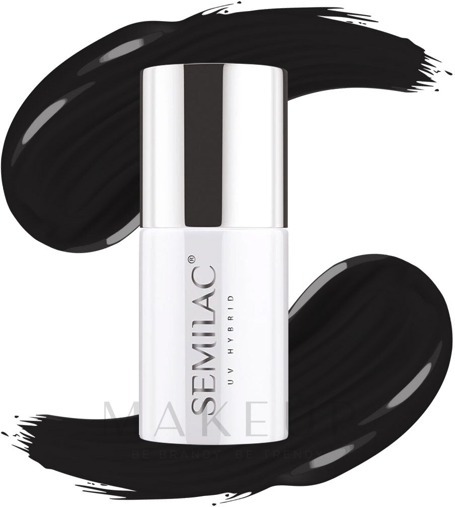 Nagellack - Semilac Super Cover UV Hybrid — Bild 300 - Perfect Black