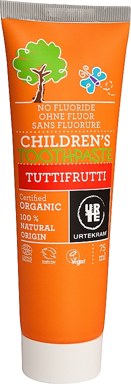 Fluoridfreie Kinderzahnpasta mit fruchtigem Geschmack - Urtekram Childrens Toothpaste Tuttifrutti — Bild N3