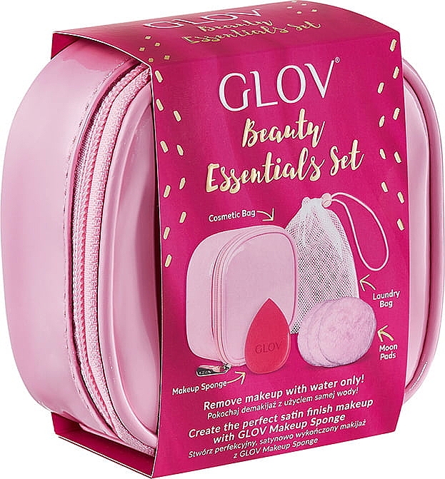 Gesichtsset - Glov Beauty Essentials Set (Make-up Schwamm 1 St. + Pads 3 St. + Kosmetiktasche) — Bild N2