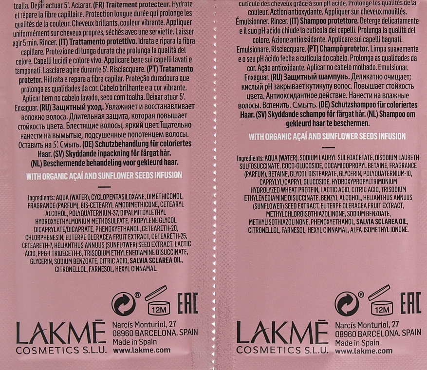Probenset - Lakme Teknia Color Stay (sh/10ml + mask/10ml) — Bild N3