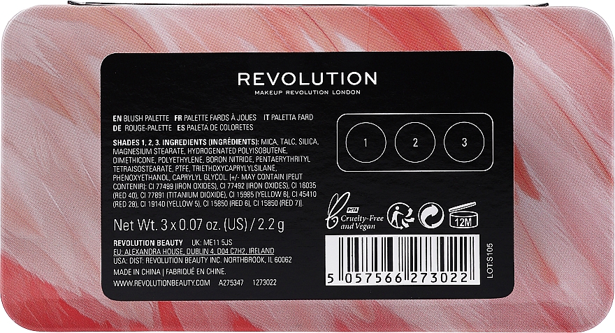 Rougepalette - Makeup Revolution Flamingo Mini Trio Blush Palette Oh My Blush — Bild N3