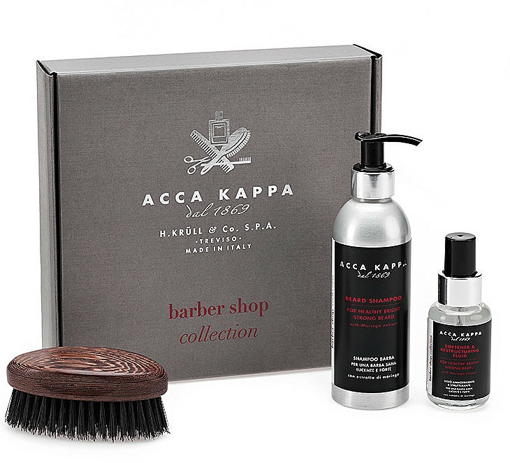 Set - Acca Kappa Barber Shop Collection (sh/200ml + flyuid/50ml + brush/1pc) — Bild N1