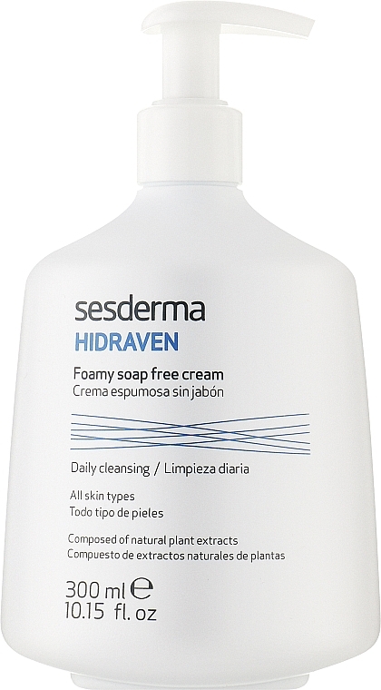 Seifenfreier Körper- und Gesichtsreinigungsschaum-Creme für alle Hauttypen - SesDerma Laboratories Hidraven Foamy Soapless Cream — Foto N1