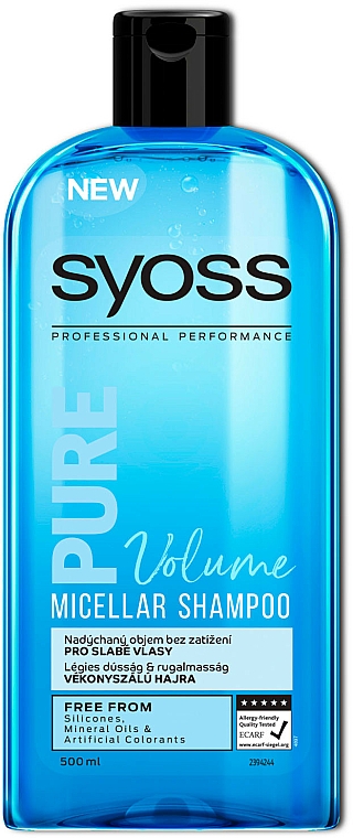 Volumen-Mizellenshampoo für dünnes Haar - Syoss Pure Volume Micellar Shampoo