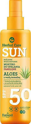 Wasserfeste Sonnenschutzmilch mit Aloe Vera SPF 50 - Farmona Herbal Care Sun SPF 50 — Bild N1