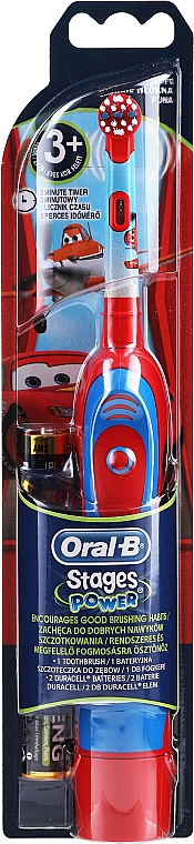 Elektrische Kinderzahnbürste 3+ Jahre Cars rot-blau - Oral-B Stages Power Cars Tothbrush — Bild N2