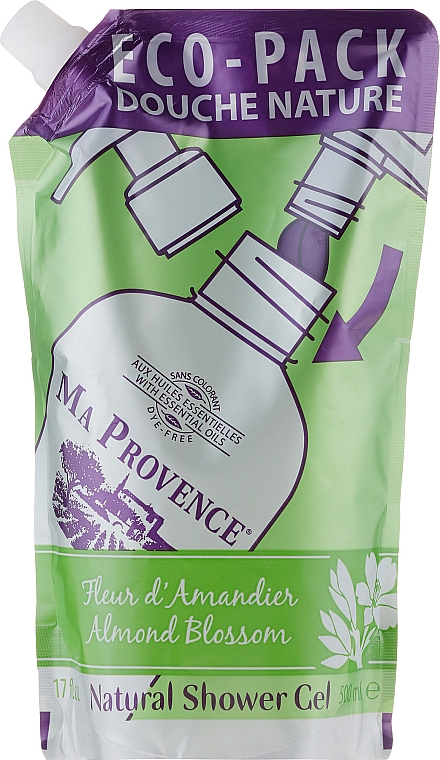 Duschgel in Eco Pack mit ätherischen Ölen und Mandelblüten - Ma Provence Shower Gel Almond — Bild N1
