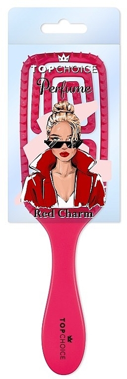 Haarbürste 64500 Red Charm quadratisch - Top Choice Perfume Hairbrush — Bild N1