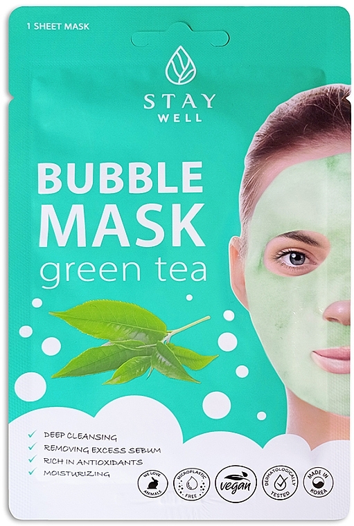 Gesichtsmaske - Stay Well Deep Cleansing Bubble Green Tea — Bild N1