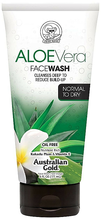 Feuchtigkeitsspendendes Gesichtswaschgel für normale bis trockene Haut mit Aloe Vera - Australian Gold Aloe Vera Face Wash