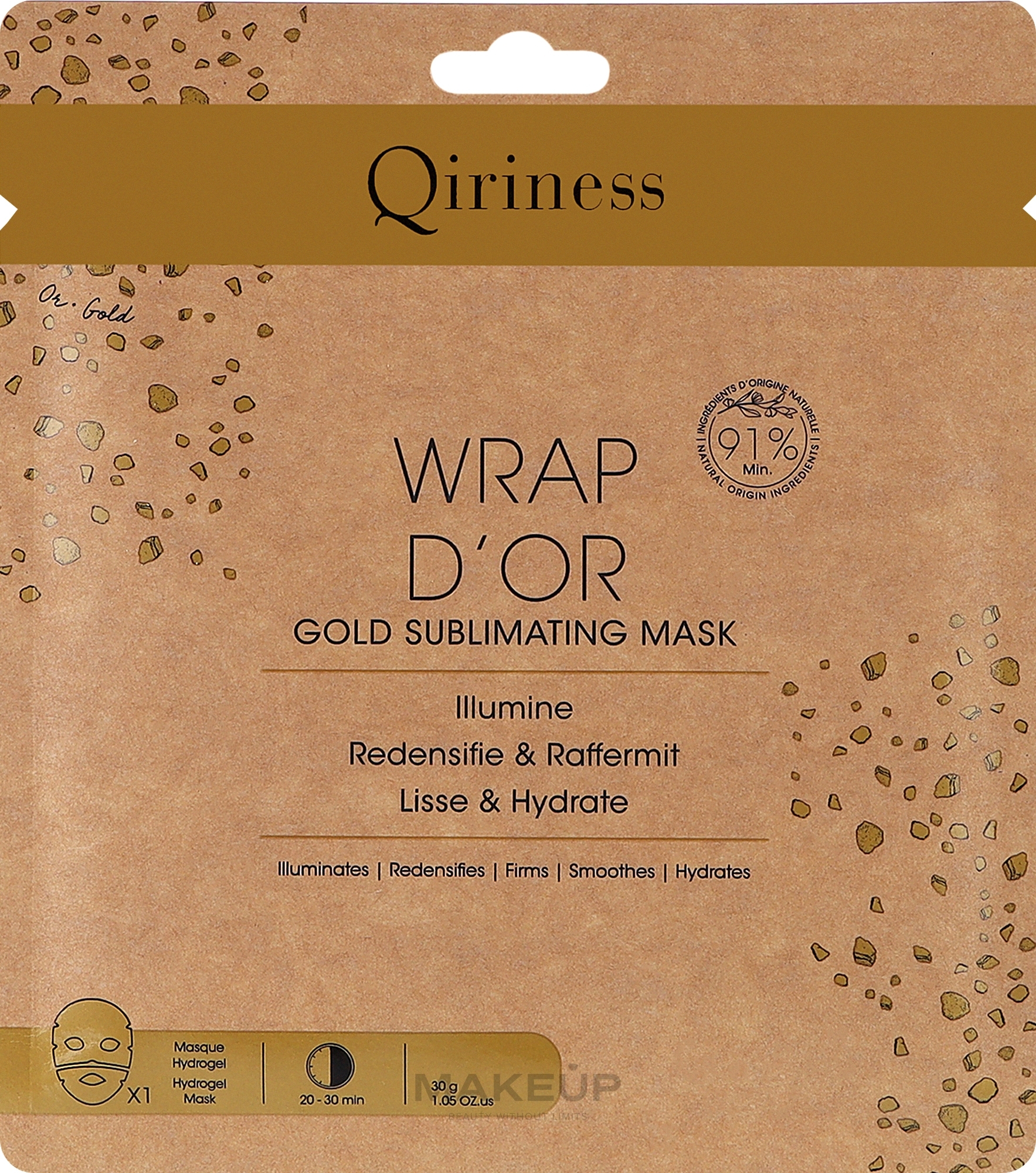 Hydrogel-Gesichtsmaske mit 24-Karat-Gold - Qiriness Wrap d’Or Gold Sublimating Mask — Bild 30 g