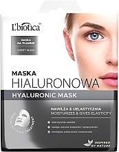 Düfte, Parfümerie und Kosmetik Feuchtigkeitsspendende Anti-Falten Tuchmaske für das Gesicht mit Hyaluronsäure - L'biotica Home Spa Hyaluronic Mask