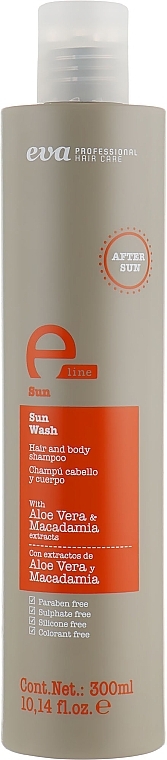 Sonnenschutz-Shampoo für Haar und Körper - Eva Professional E-Line Sun Wash Hair and Body Shampoo — Bild N1