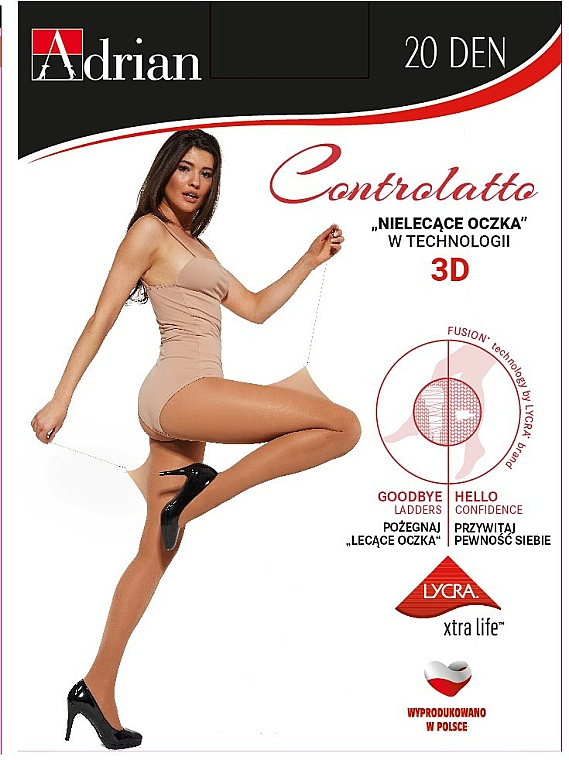 Strumpfhose für Damen Controlatto 3D 20 Den Nero - Adrian — Bild N1