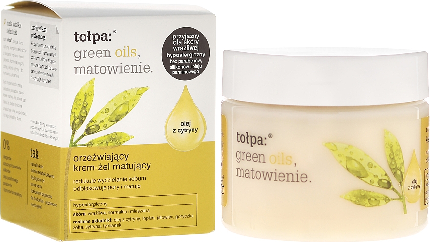 Erfrischendes und mattierendes Gesichtscreme-Gel - Tolpa Green Oils