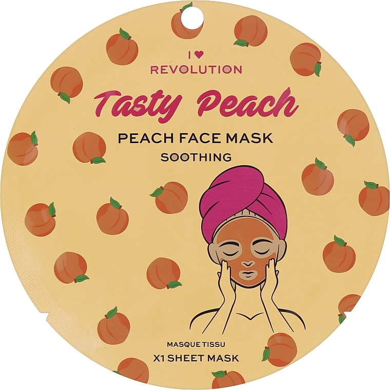 Beruhigende Tuchmaske - I Heart Revolution Peach Soothing Printed Sheet Mask — Bild N1