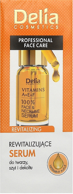 Revitalisierendes Serum für Gesicht, Hals und Dekolleté mit Vitaminen - Delia Face Care Anti-Wrinkle and Revitalizing Face Neckline Intensive Serum