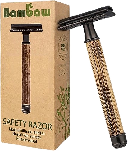 Wiederverwendbarer Rasierer mit Bambusgriff und auswechselbarer Klinge - Bambaw Bamboo Safety Razor Slim Dark — Bild N1