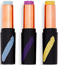 Make-up Set - Makeup Revolution Creator Fast Base Paint Stick Set Light Blue, Purple & Yellow — Bild N2