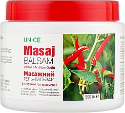 Massagegel-Balsam mit Paprika, Chili und Koffein - Unice Balsam — Bild N1
