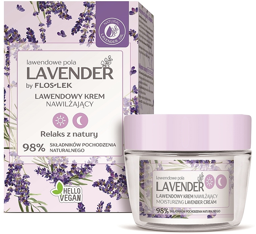 Feuchtigkeitsspendende Tages- und Nachtcreme mit Lavendel - Floslek Moisturizing Lavender Cream — Bild N1