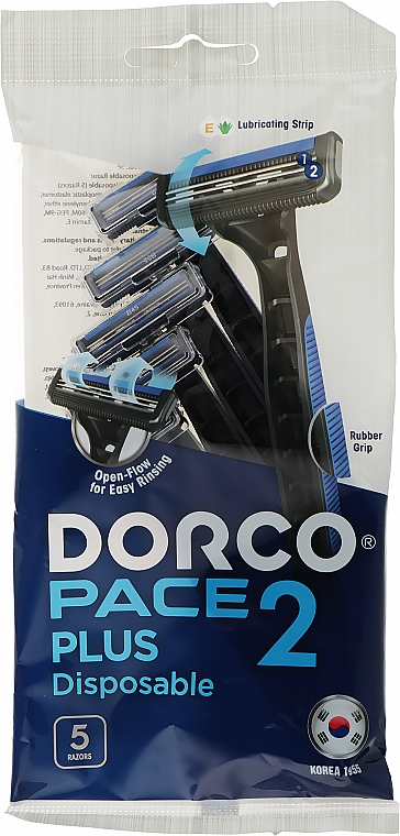 Einwegrasierer mit 2 Klingen 5 St. - Dorco Pace Plus Disposable 2 — Bild N1