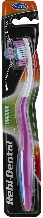 Zahnbürste mittel Rebi-Dental M42 violett-weiß - Mattes — Bild N1