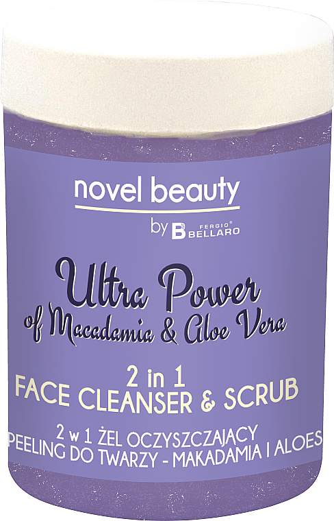 2in1 Peeling-Gesichtsgel mit Macadamiaöl und Aloe Vera - Fergio Bellaro Novel Beauty Ultra Power Face Cleancer & Scrub — Bild N1
