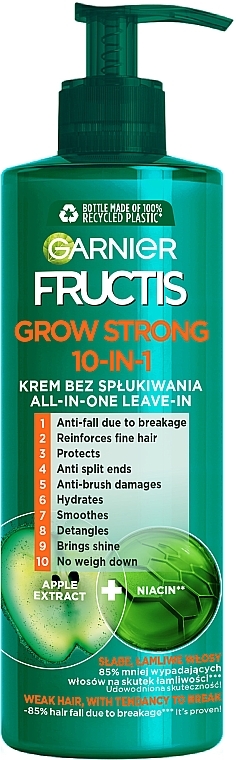 10in1 Stärkende Haarcreme gegen Haarausfall mit Apfelextrakt und Vitamin B3 - Garnier Fructis Grow Strong 10in1 Cream — Bild N1