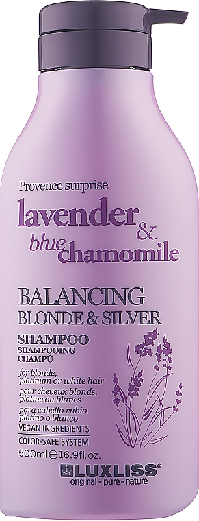 Ausgleichendes Shampoo für blondes, platinfarbenes und graues Haar mit Lavendel und Kamille - Luxliss Balancing Blonde & Silver Shampoo — Bild N3