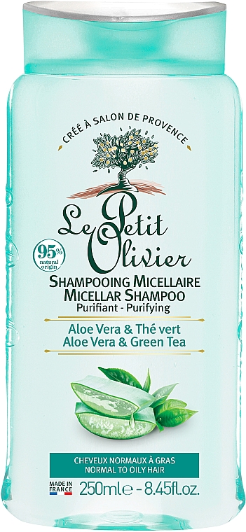 Mizellen-Shampoo mit Aloe Vera für normales und fettiges Haar - Le Petit Olivier Aloe Vera & Green Tea — Bild N1