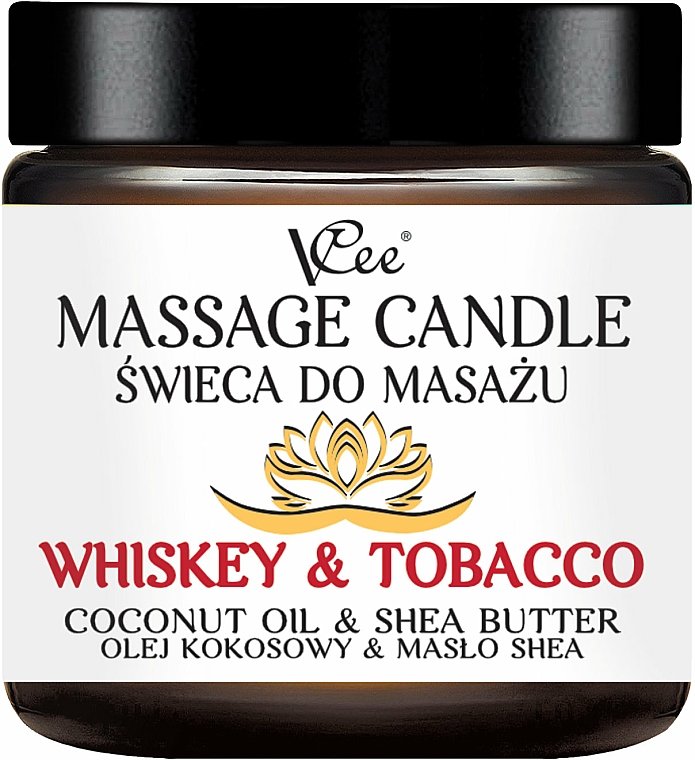 Massagekerze Whiskey & Tobacco - VCee Massage Candle Whiskey & Tobacco Coconut Oil & Shea Butter — Bild N1