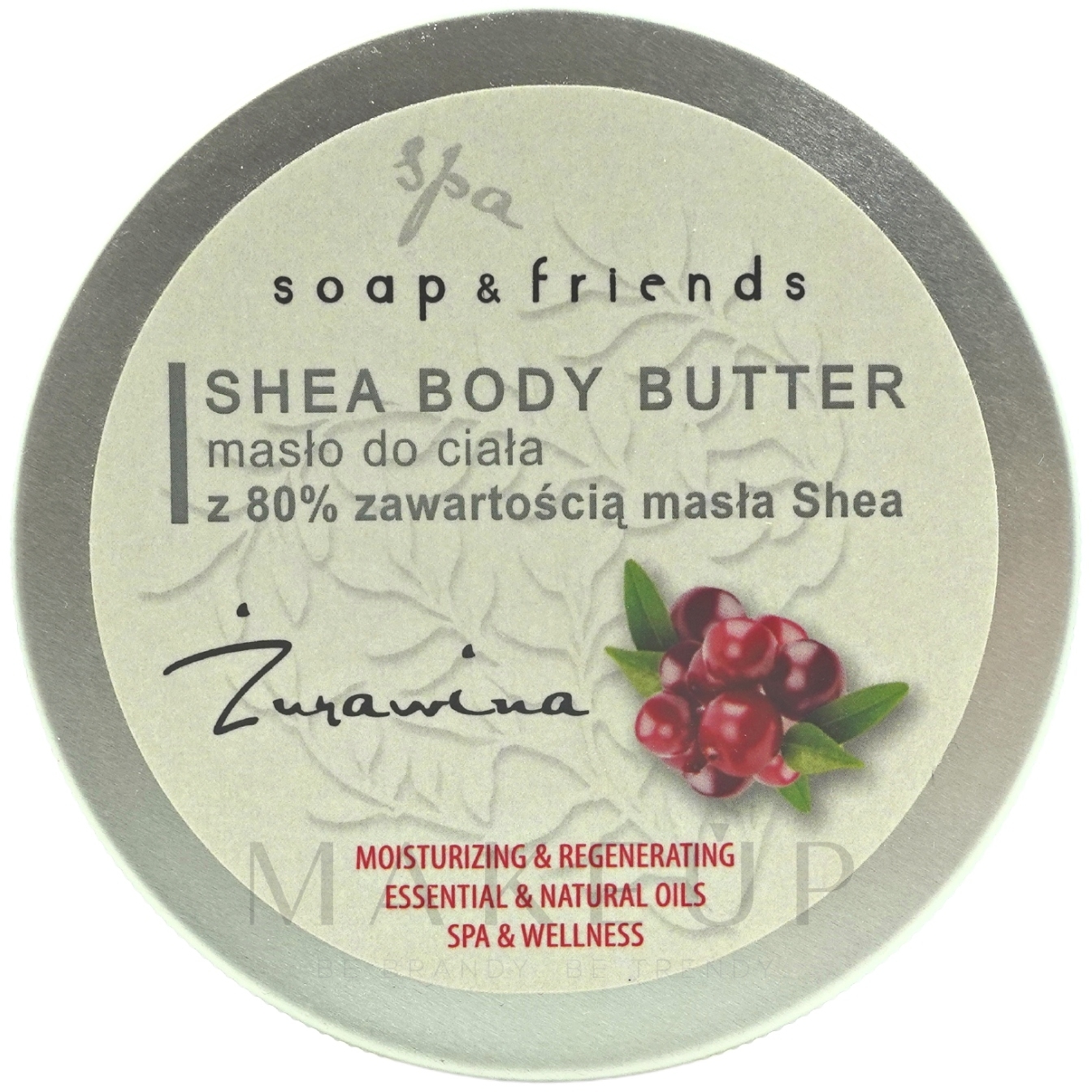 Feuchtigkeitsspendende und regenerierende Körperbutter mit 80% Sheabutter Cranberry - Soap&Friends Body Butter — Bild 200 ml