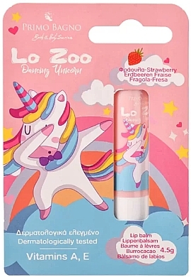 Lippenbalsam Dancing Unicorn Strawberry - Primo Bagno Lo Zoo Lip Balm — Bild N2