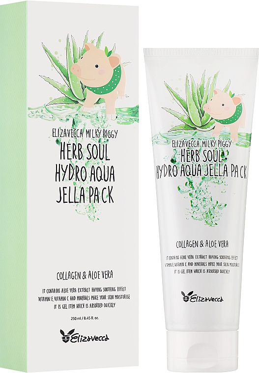 Feuchtigkeitsspendende Gesichtsmaske mit Aloe Vera und Kollagen - Elizavecca Face Care Milky Piggy Herb Soul Hydro Aqua Jella Pack — Bild N2