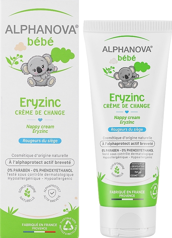 Wundschutzcreme für Babys - Alphanova Baby Natural Eryzinc Nappy Rash Cream — Bild N2