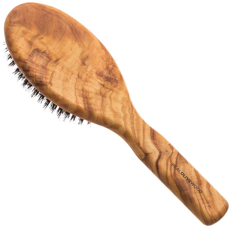 Haarbürste aus Olivenholz - Hydrea London Olive Wood Hair Brush With Boar Bristle — Bild N2