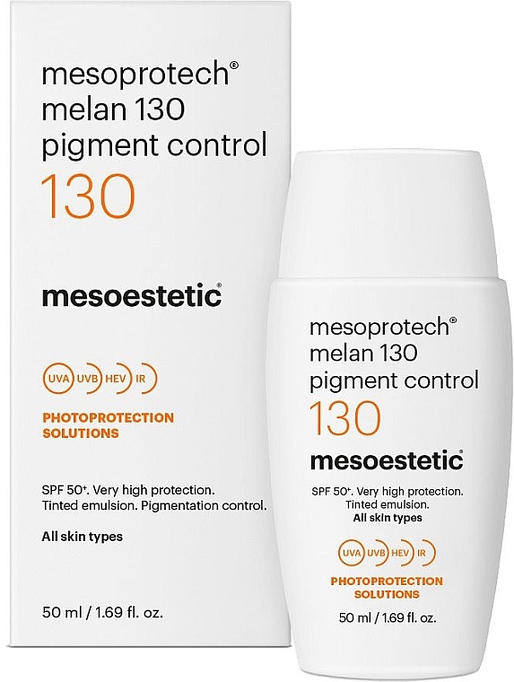 Färbende Anti-Pigmentierungsemulsion SPF 50+ - Mesoestetic Mesoprotech Melan 130+ Pigment Control SPF 50+  — Bild N1