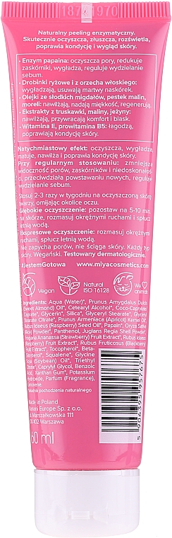 Natürliches Enzympeeling für das Gesicht mit Süßmandel-, Himbeer- und Aprikosenöl - Miya Cosmetics My Beauty Peeling — Bild N2