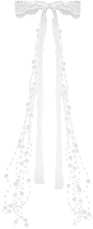 Haarschmuck FA-5744 weiß mit Schleife und Perlen - Donegal — Bild N1