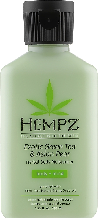 Feuchtigkeitsspendende Körpermich mit grünem Tee und Birne - Hempz Exotic Green Tea & Asian Pear Herbal Moisturizer — Bild N1