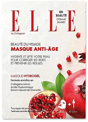 Anti-Aging Gesichtsmaske mit Granatapfelextrakt - Elle By Collagena Pomegranate Anti-Aging Hydrogel Mask — Bild N1