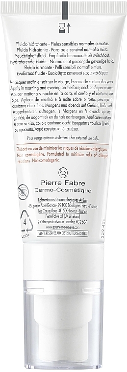 Feuchtigkeitsspendendes Gesichtsfluid mit Hyaluronsäure und Thermalwasser - Avene Tolerance Hydra-10 Hydrating Fluid — Bild N2